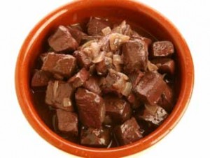 Recetas para Halloween. Sangrecilla encebollada