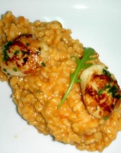 Arroz cremoso de vieiras